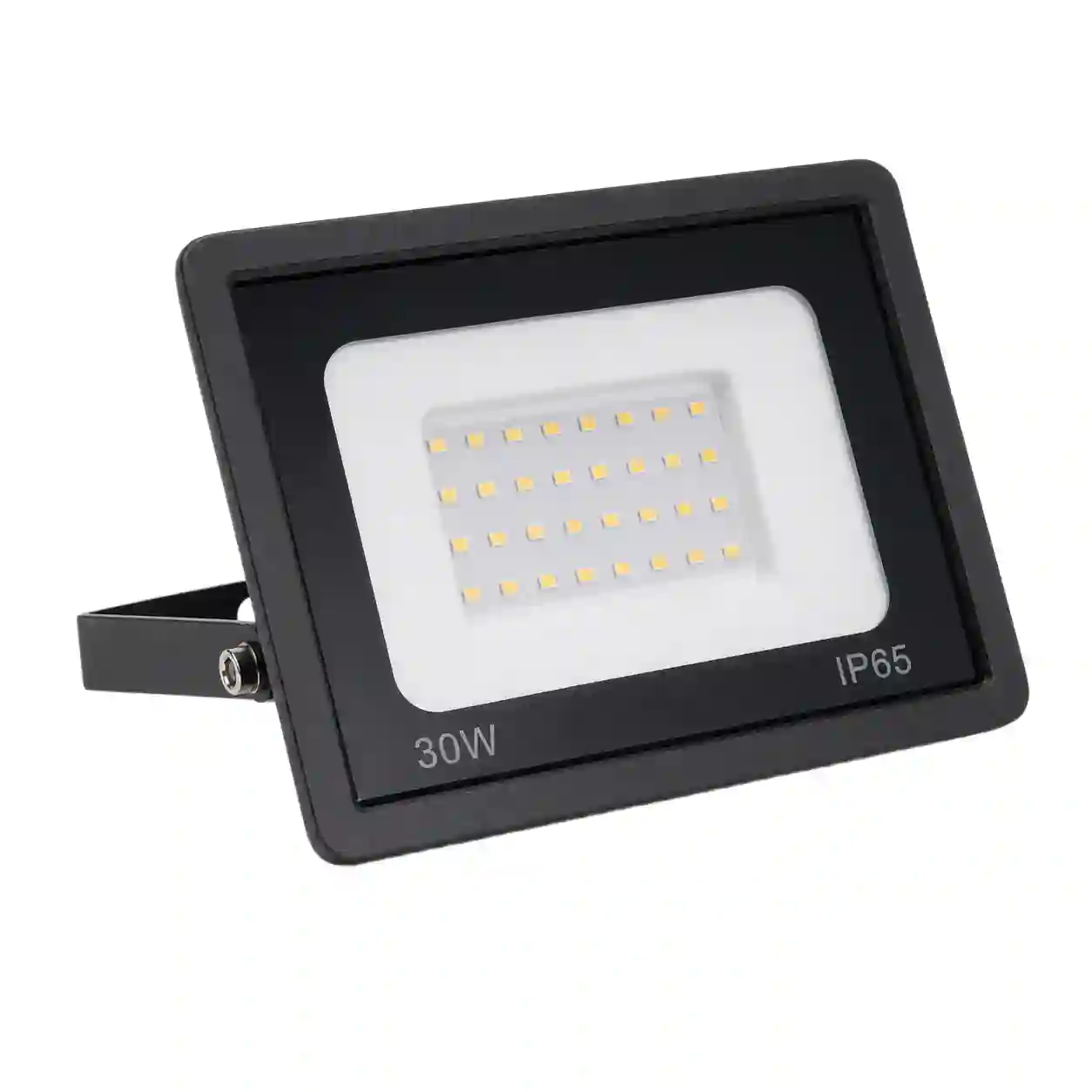 Černý tenký LED reflektor LEVE 30W IP65 s hliníkovým tělem pro venkovní osvětlení fasád a staveb